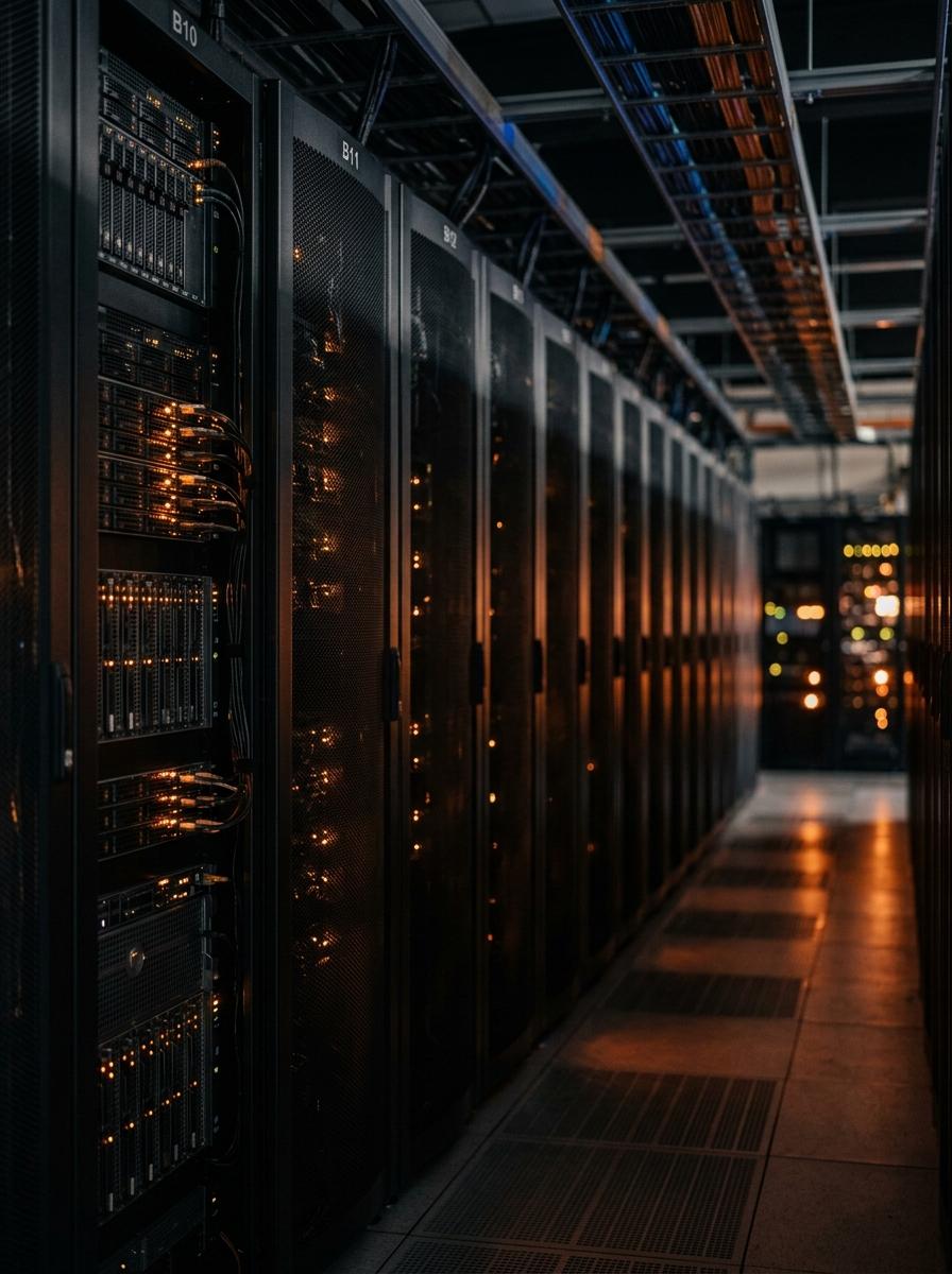 Server racks in a datacentre